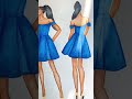 Blue dress fashion illustration 🦋#shorts #fashionillustration #art #khayazikalala #fashion