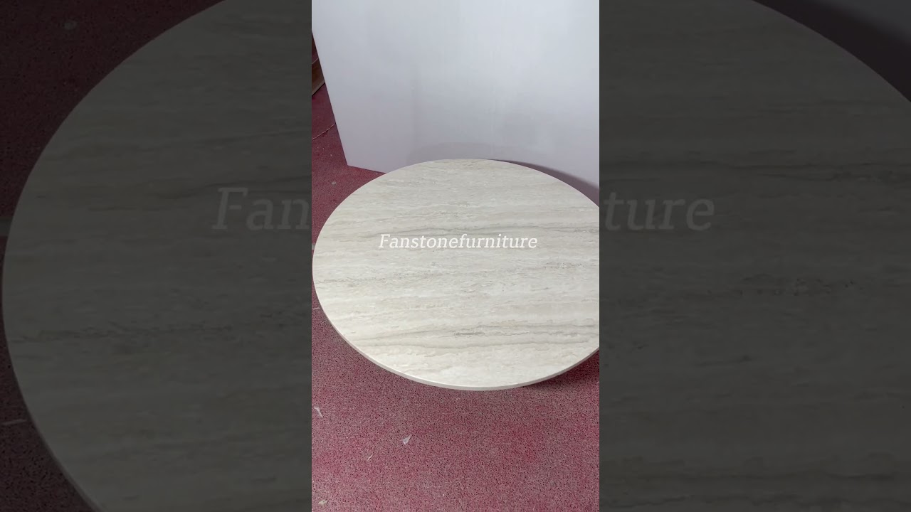Travertine Marble Round Coffee Table 