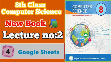 8th class||Computer Science||New Book||Unit 4||Google Sheets _lecture 2