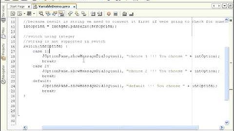 JAVA - Lesson 7 -  using switch Part 1