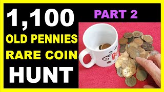 Rare Coin Hunt - 1100 Old Pennies to Search Through - Part 2