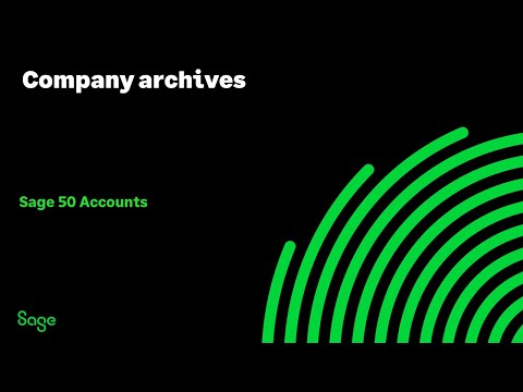 Sage 50 Accounts (UK) - Company archives