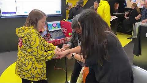 Makey Makey Code-a-Key Backpack Bicycle Pump Project at BETT