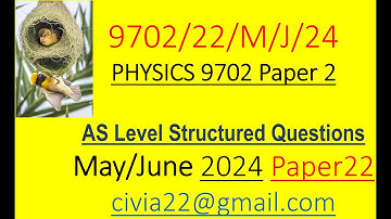 CAIE AS Physics 9702 May /June 2024 Paper 22