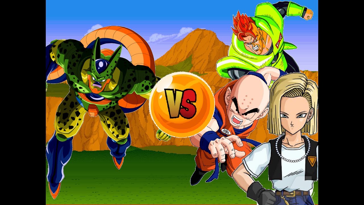 cell 2nd form vs android 16 krillin android 18 m u g e n version cell 2nd form