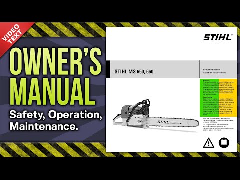 Owner's Manual: STIHL MS 650 660 Chain Saw