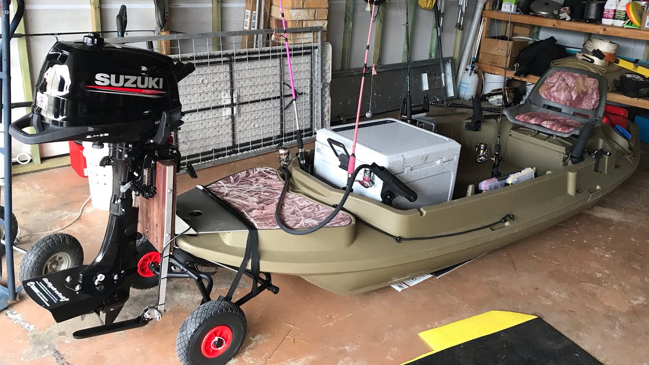 4hp motor on kayak!! (Beavertail stealth 2000) YouTube