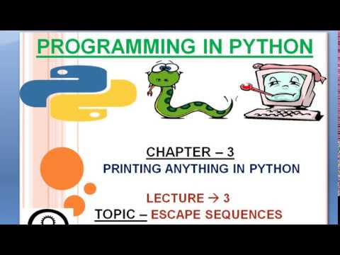 CHAPTER 3 : ESCAPE SEQUENCES IN PYTHON || LECTURE 3 || #coder_brains ...