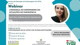 Webinar: Liderança do enfermeiro em situações de emergência