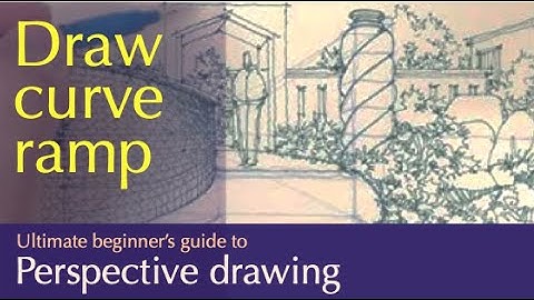 Perspective Drawing : Draw spiral column, curve ramps and wall in multi-point perspective #shorts