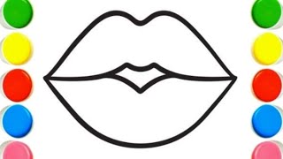 How To Draw cute Lips Drawing, Painting & Coloring For Kids and Toddlers_ Child Art 🐋🌈 How To Draw cute Lips Drawing, Painting & Coloring For Kids and Toddlers_ Child Art 🐋🌈