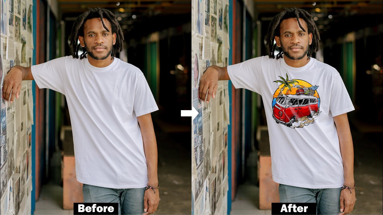 Easy Way To Place Design on T Shirt Realistically With Photoshop ...