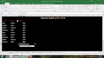 شرح دالة الجمع بعد الفلتر SubTotal9