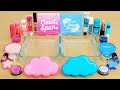 Pink vs Blue - Mixing Makeup Eyeshadow Into Slime ASMR