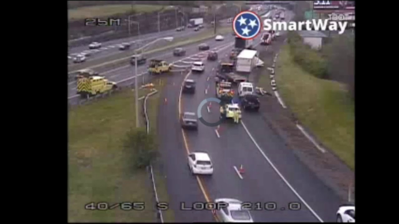 Flipped semi closes down lanes on I-65 S - YouTube