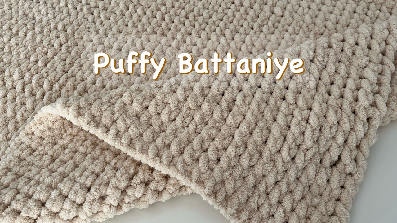 Şiş Yok Tığ Yok | Alize Puffy Battaniye I Bebek Battaniyesi I Puffy Burgu Modeli #knitting