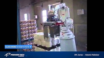 Robot palletizer : 2 infeed conveyors for paper rolls and bundles (RPL-1200 Series)