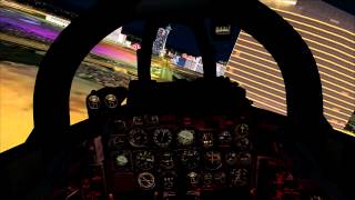 MilViz F100D Super Sabre Night flight over Las Vegas 1080p