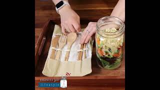 Perfect For Picnics, Take Out, Desk Lunch, Purse Forks, & More! Bamboo Utensils in a Carrying Case!