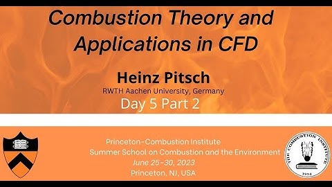 Combustion Theory and Applications in CFD, Pitsch, Day 5, Part 2