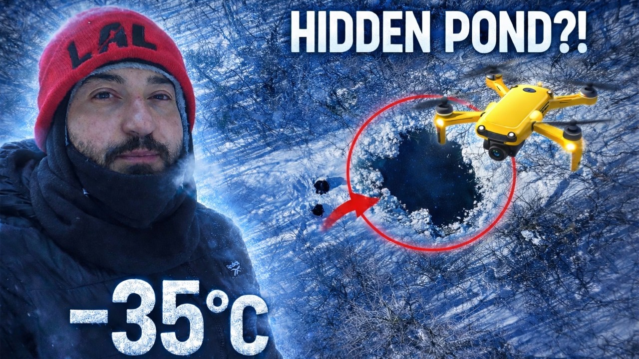 DRONE REVEALED A HIDDEN POND… I RISKED -35°C TO REACH IT!