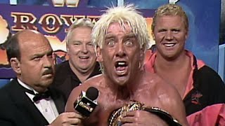 Ric Flair celebrates his 1992 Royal Rumble Match victory Resimi