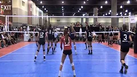 Kelly Dalrymple, Setter #2 SDVBC (in Blue) vs Dina...