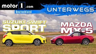 Suzuki Swift Sport vs. Mazda MX-5 | UNTERWEGS mit Daniel Hohmeyer