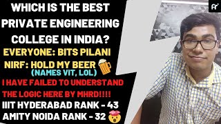 NIRF 2020 RANKING OF ENGINEERING COLLEGES | NIRF RANKING IS MISLEADING | VIT IS BEST PVT. CLG IN IND