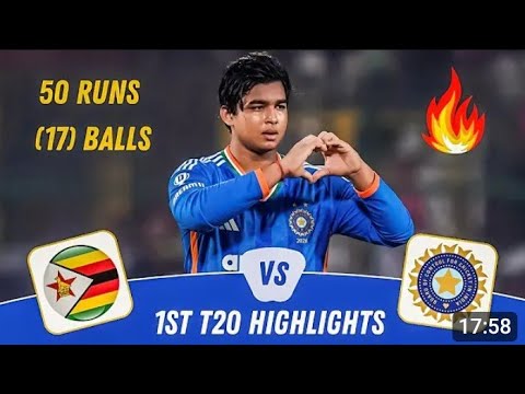 Ind v Zim 1 t20 Highlights 
