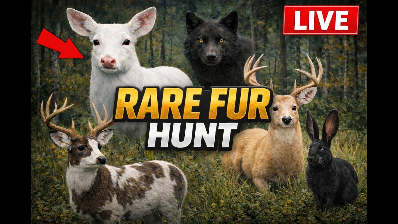 RARE FUR HUNT LIVE 🦌 Albino & Melanistic Grind | COTW