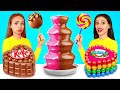 Rich Girl vs Broke Girl Chocolate Fondue Challenge | 100 Layers of Chocolate Food by RATATA COOL