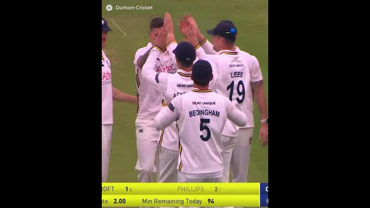 Brydon Carse takes a wicket in his first over for Durham