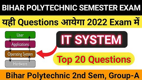 Bihar polytechnic 2nd Semester IT System Top Questions || Exam मे यही आने वाला है