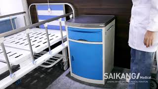 Mesa de cabecera con cajones - SKS025 - Jiangsu Saikang Medical Equipment -  con bandeja de cama independiente