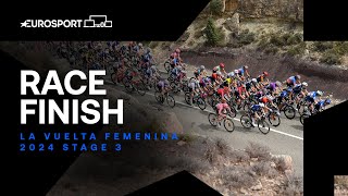 IMPRESSIVE FINISH! 💪 | La Vuelta Femenina Stage 3 Race Finish | Eurosport Cycling