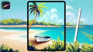 Draw Your Perfect Beach Scene in Procreate - Step by Step Tutorial screenshot 3