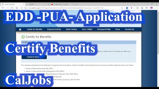 In this video i will show you how to certify for unemployment benefits
edd and register caljobs. is also self-employed workers which include
...