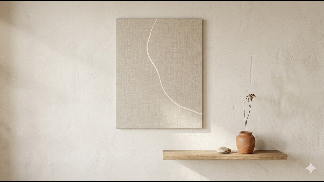 Minimalist Living Wall 4K — Hyper Realistic Zen Interior for Samsung Frame TV | 1 Hour
