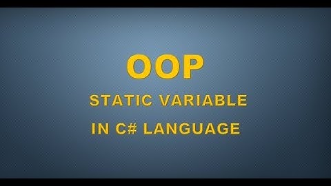 Static Variable in C# [Hindi/Urdu]