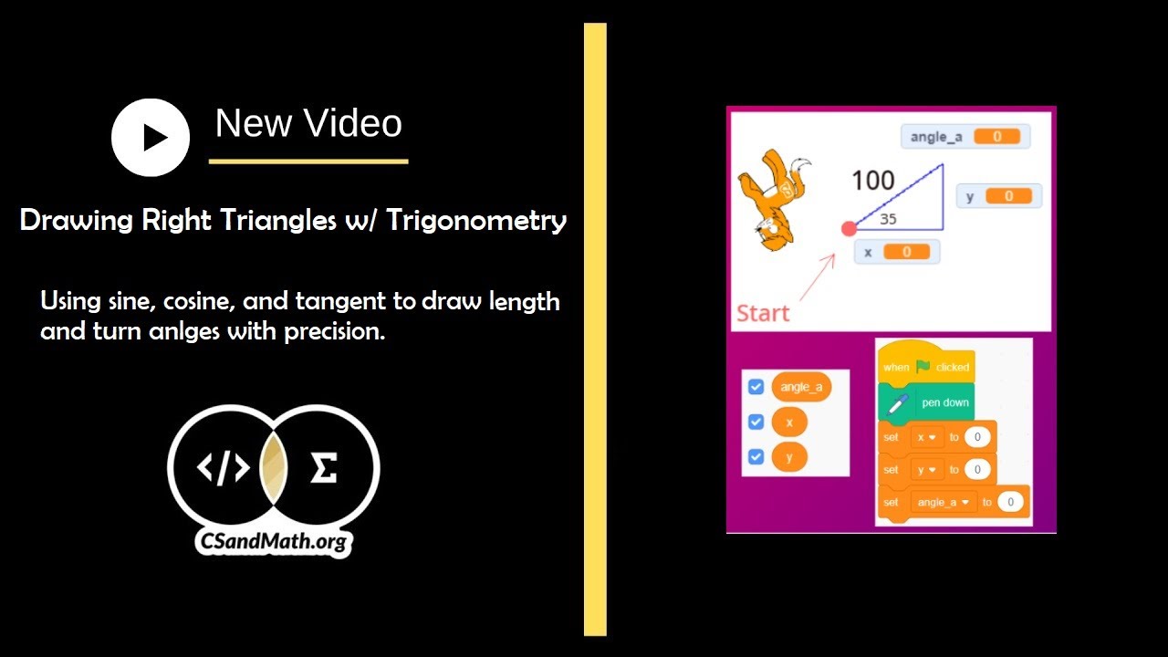 Drawing Right Triangles with Trigonometry: Scratch 3.0 - YouTube