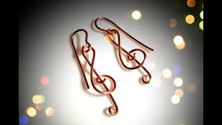 Wire wrap treble clef tutorial, easy jewelry making , step by step craft jewelry