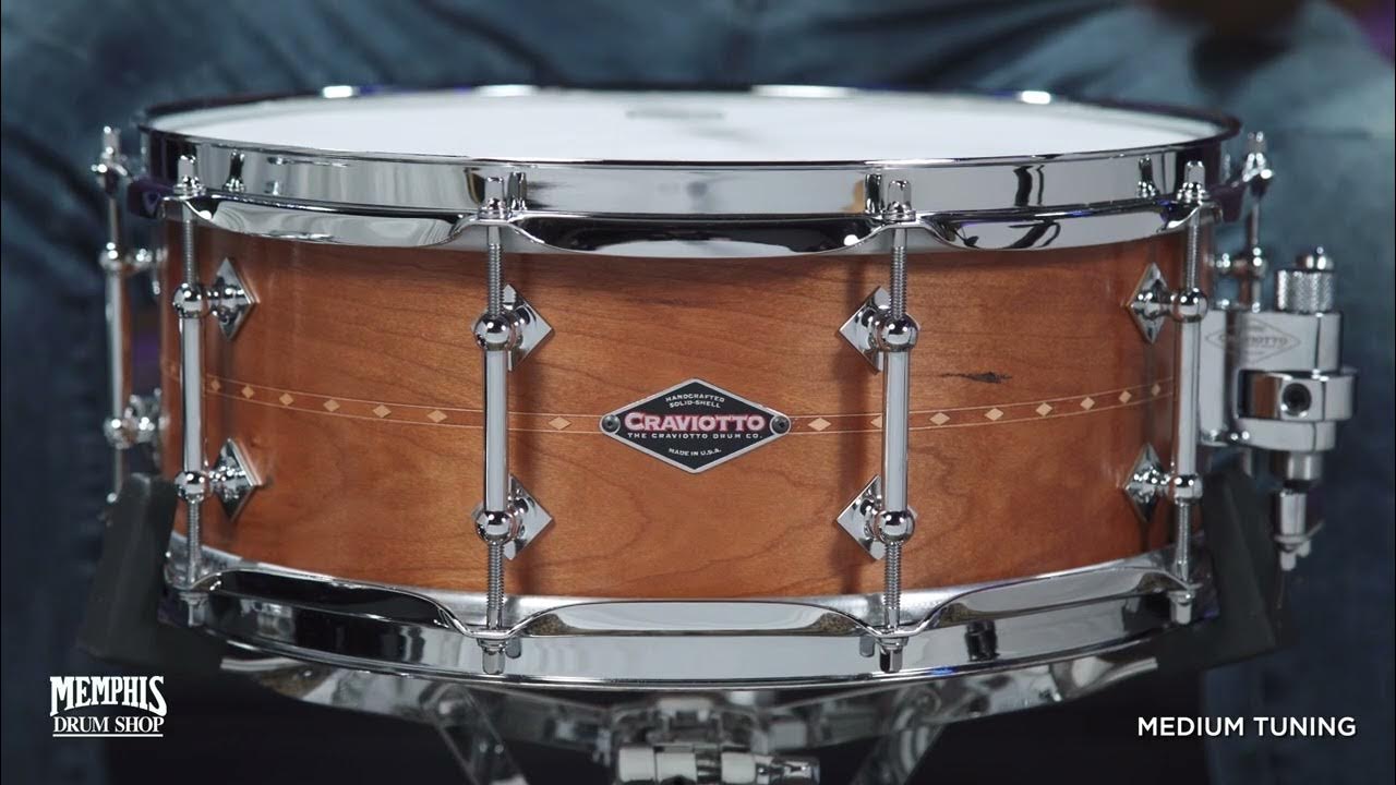 Craviotto 14x5.5 Custom Shop Cherry Snare Drum with Cherry Inlay