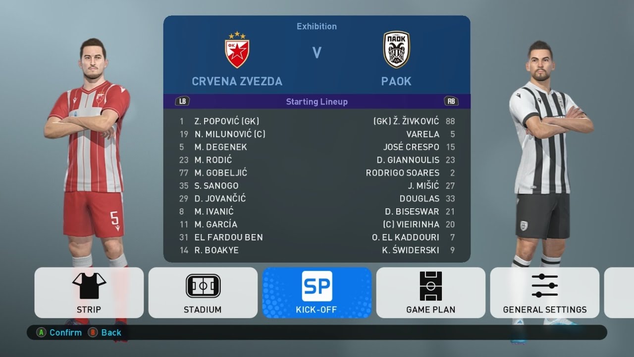 FK CRVENA ZVEZDA vs PAOK FC | EXHIBITION MATCH | PES 2019 GamePlay 