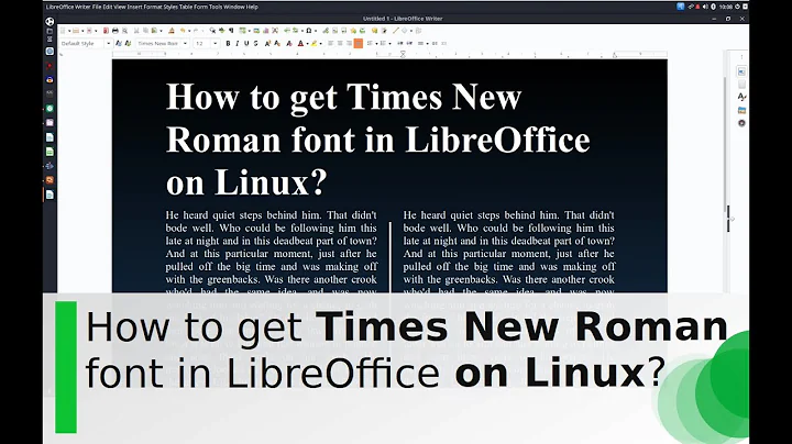 Do you need Times New Roman font in LibreOffice on Linux?