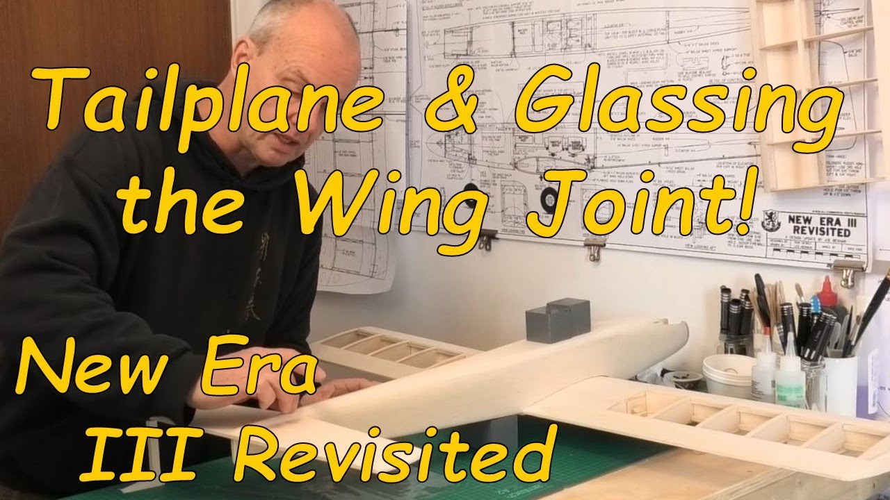 New Era III Revisited: Pt 14 - Tailplane & Glassing the Wing Joint - 45" wingspan RC balsa aeroplane