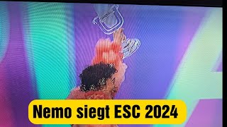 eurovision Song Contest Schweiz siegt Nemo holt den Pokal !! #nemo #schweiz #esc2024