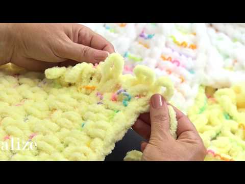 Alize Puffy Color ile Puset Battaniyesi Yapımı - Making Stroller Blanket with Alize Puffy Color