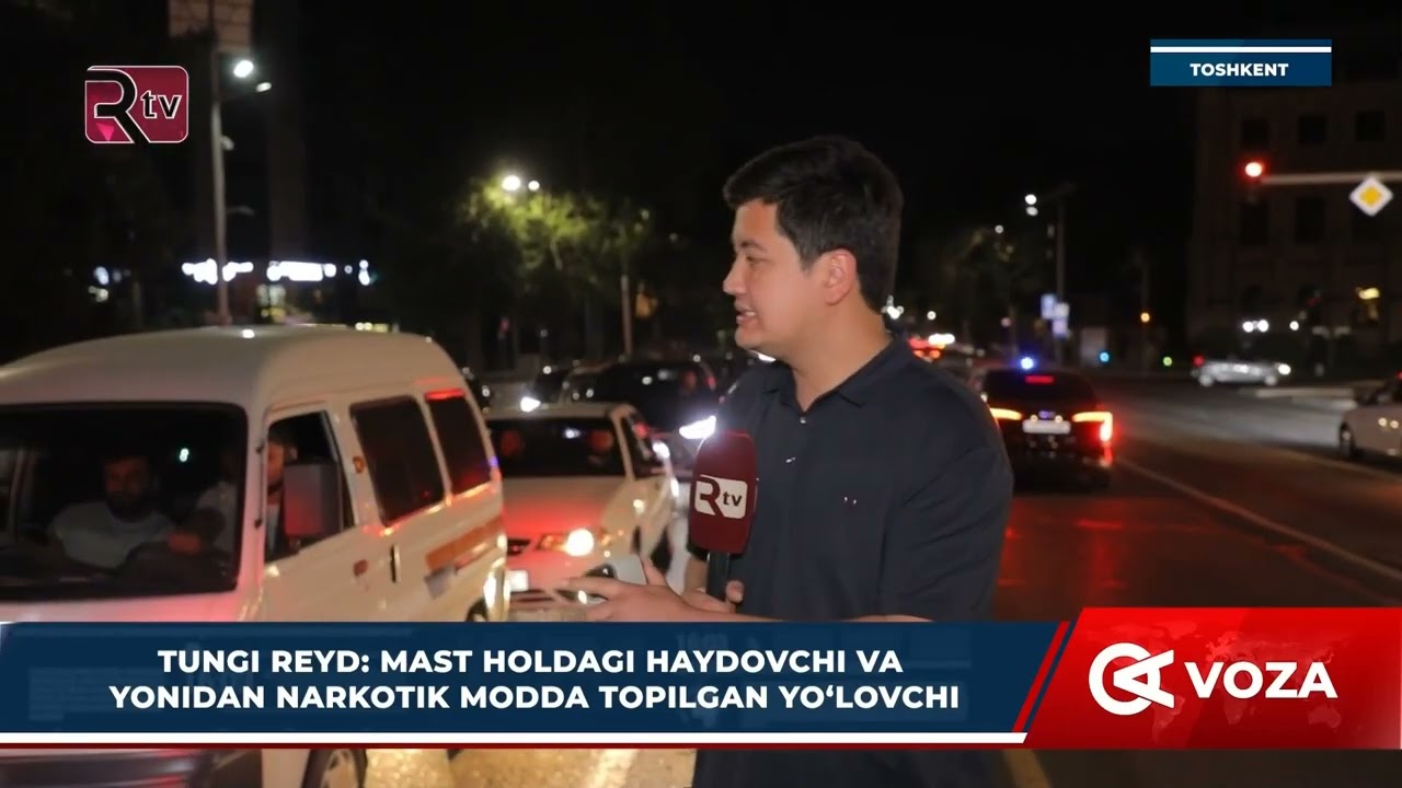 Tungi reyd: Mast holdagi haydovchi va yonidan narkotik modda topilgan yoʻlovchi (Toshkent)