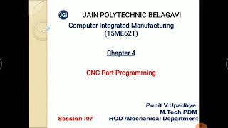 15ME62T-UNIT4-CNC Part Programming